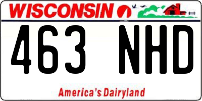 WI license plate 463NHD