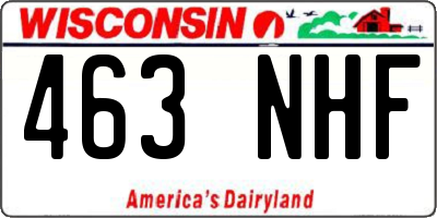 WI license plate 463NHF