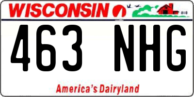 WI license plate 463NHG