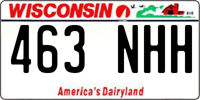 WI license plate 463NHH