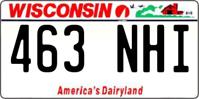 WI license plate 463NHI