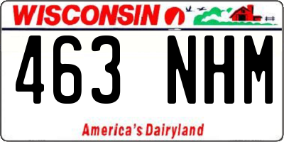 WI license plate 463NHM