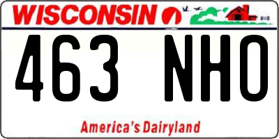 WI license plate 463NHO