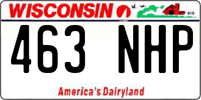 WI license plate 463NHP