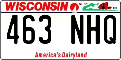 WI license plate 463NHQ