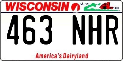 WI license plate 463NHR