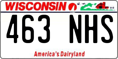 WI license plate 463NHS