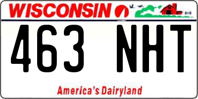WI license plate 463NHT