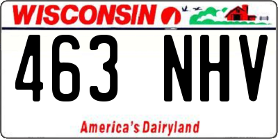 WI license plate 463NHV