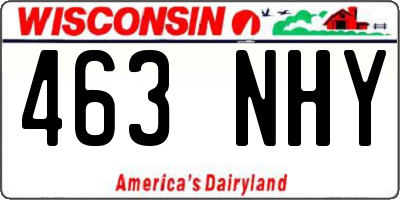 WI license plate 463NHY