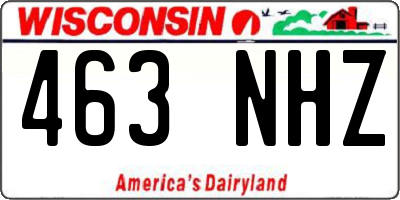 WI license plate 463NHZ