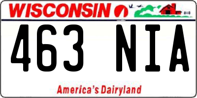 WI license plate 463NIA