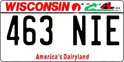 WI license plate 463NIE