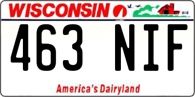 WI license plate 463NIF