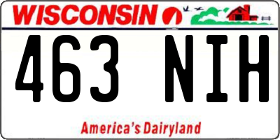 WI license plate 463NIH