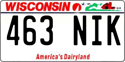 WI license plate 463NIK