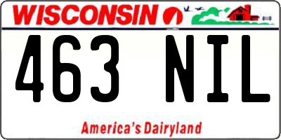 WI license plate 463NIL