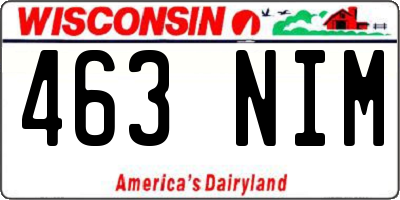 WI license plate 463NIM