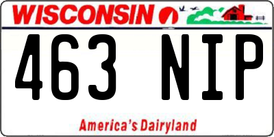 WI license plate 463NIP
