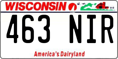 WI license plate 463NIR