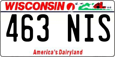 WI license plate 463NIS