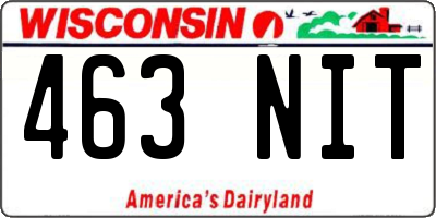 WI license plate 463NIT