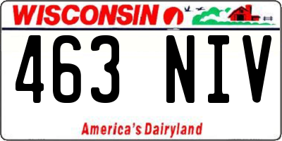 WI license plate 463NIV