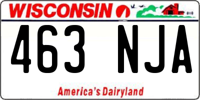 WI license plate 463NJA