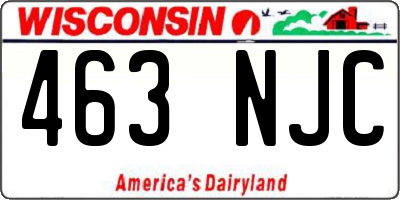 WI license plate 463NJC