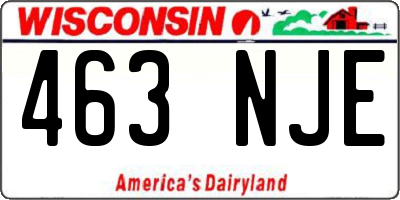 WI license plate 463NJE