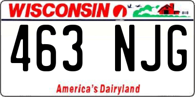 WI license plate 463NJG