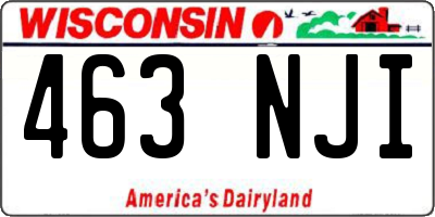 WI license plate 463NJI