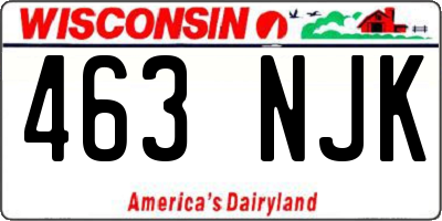 WI license plate 463NJK