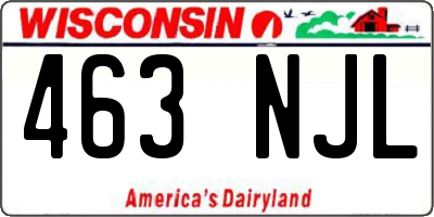 WI license plate 463NJL