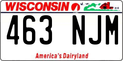 WI license plate 463NJM