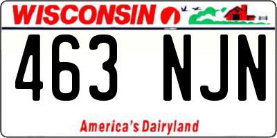 WI license plate 463NJN