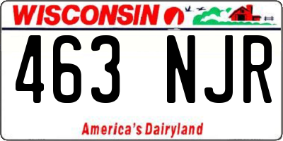 WI license plate 463NJR