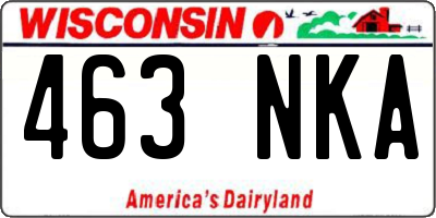 WI license plate 463NKA