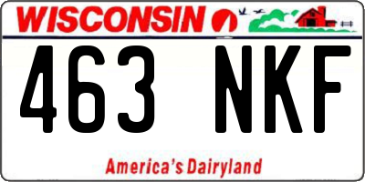 WI license plate 463NKF