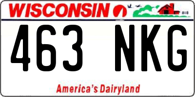 WI license plate 463NKG
