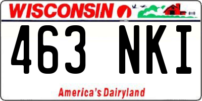 WI license plate 463NKI