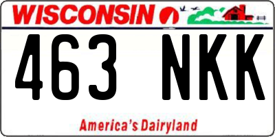 WI license plate 463NKK