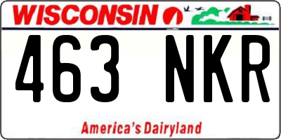 WI license plate 463NKR