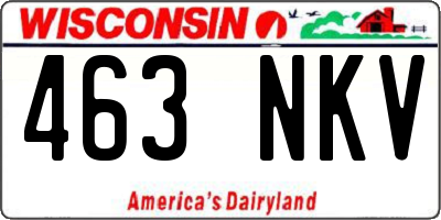 WI license plate 463NKV