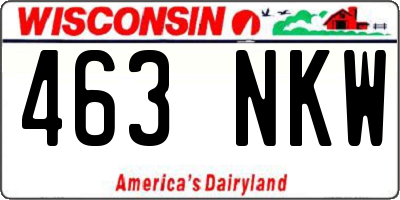 WI license plate 463NKW