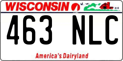 WI license plate 463NLC