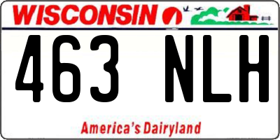 WI license plate 463NLH