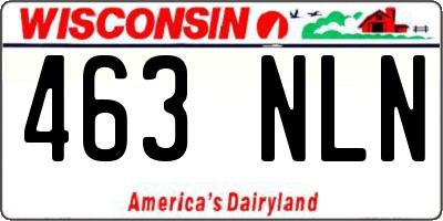 WI license plate 463NLN