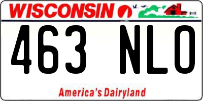 WI license plate 463NLO