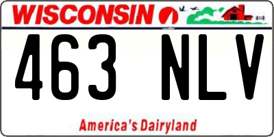 WI license plate 463NLV